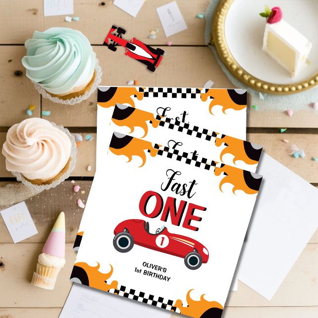 1st Birthday Fast One Racing Car Party  Napkin (Creator Uploaded)