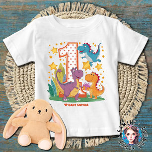1st Birthday First Birthday Dino Baby T-Shirt