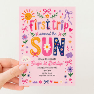 1st Birthday First Trip Around The Sun Invitation