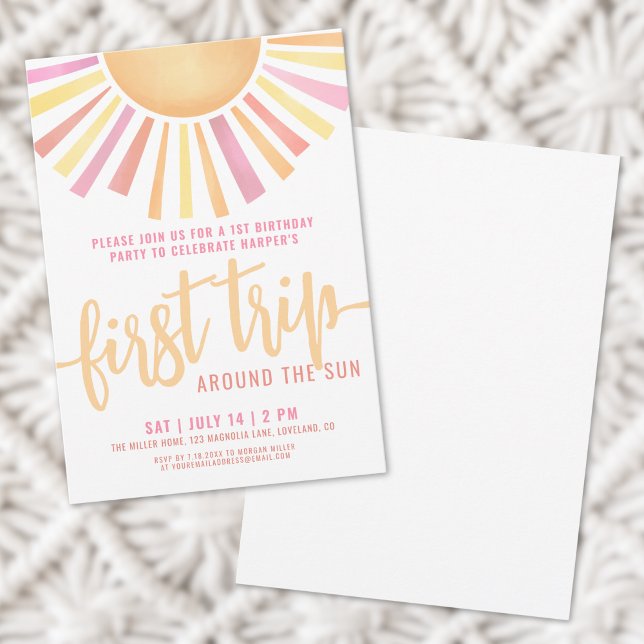 1st Birthday First Trip Around The Sun Invitation (1st Birthday First Trip Around The Sun Invitation)