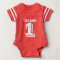 1St Birthday football jersey number baby bodysuit