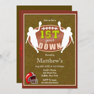 1st Birthday Football Party Invitations
