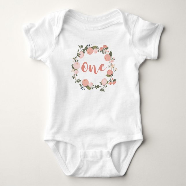1st birthday for baby girl bodysuit (Front)