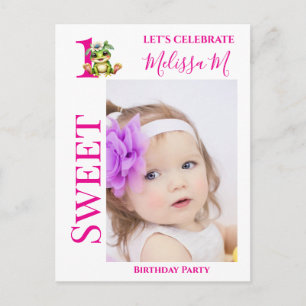 1st Birthday Frog party invitation Postcard
