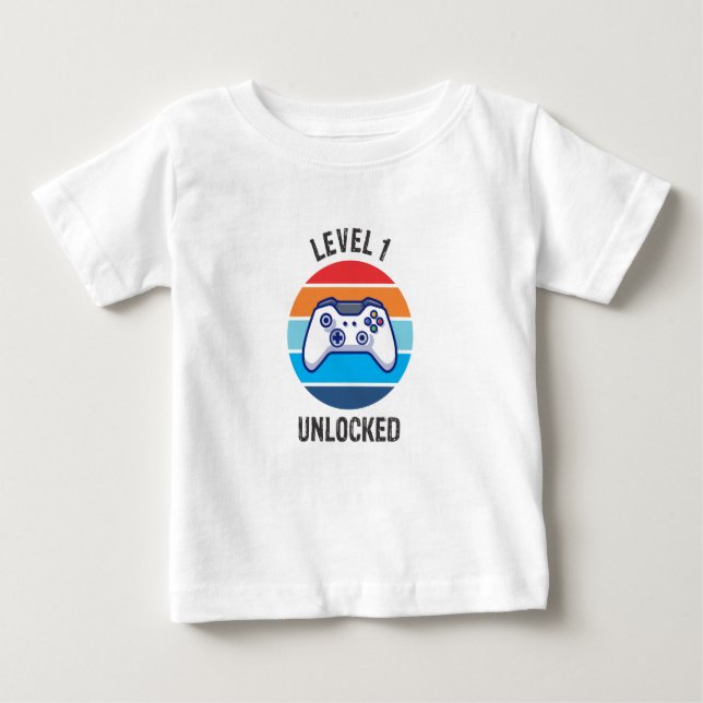 1st Birthday Gamer Level 1  Baby T-Shirt (Front)