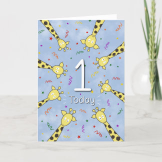 1st Birthday Giraffe Card