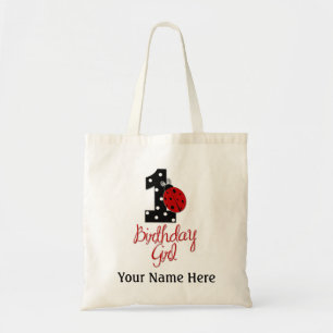 1st Birthday Girl - Lady Bug - 1 - Ladybug Tote Bag