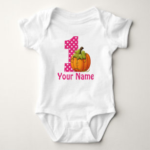 1st Birthday Girl Pumpkin Baby Bodysuit
