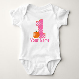 1st Birthday Girl Pumpkin Baby Bodysuit