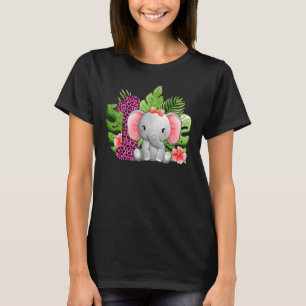 1st Birthday Girls Elephants 1 Years Old Safari An T-Shirt