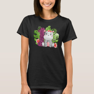 1st Birthday Girls Hippo 1 Years Old Safari Animal T-Shirt