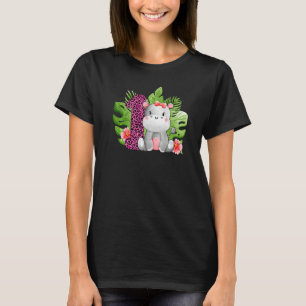 1st Birthday Girls Hippo 1 Years Old Safari Animal T-Shirt