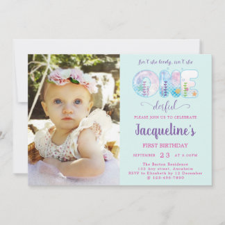 1st Birthday Girls Under The Sea Pretty Invitation