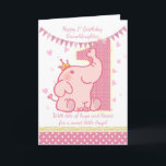 1st Birthday Granddaughter, Pink Elephant Card<br><div class="desc">1st Birthday Granddaughter,  Pink Elephant Card</div>