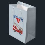 1st Birthday Grandson, Firetruck Medium Gift Bag<br><div class="desc">Birthday wishes are rushing through with this cute red fire truck gift,  souvenir,  giveaway or party essential to celebrate your Grandson’s FIRST birthday!</div>