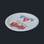 1st Birthday Grandson, Firetruck Paper Plate<br><div class="desc">Birthday wishes are rushing through with this cute red fire truck gift,  souvenir,  giveaway or party essential to celebrate your Grandson’s FIRST birthday!</div>