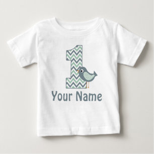 1st Birthday Green Bird Personalised T-shirt