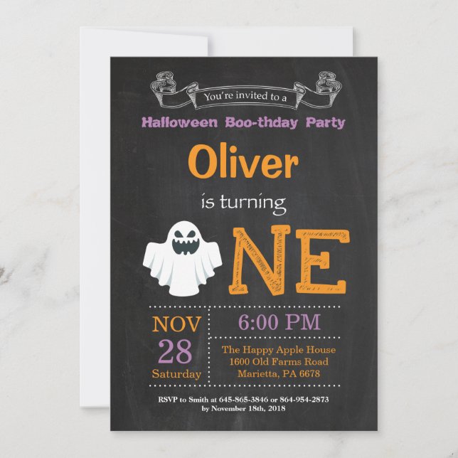 1st Birthday Halloween Party Invitation (Front)