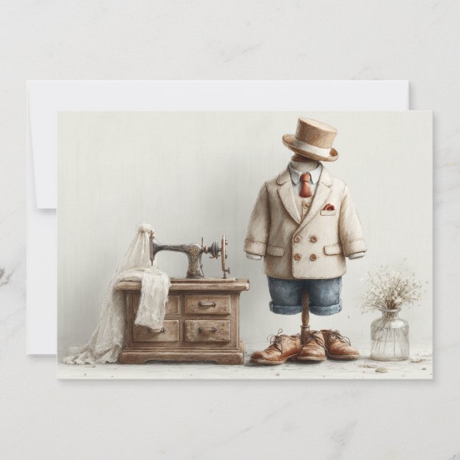 1st birthday Haute Couture Baby Boy & Atelier  Invitation (Front)