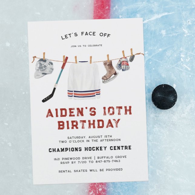 1st Birthday | Hockey Birthday Party Invitation (Creator Uploaded)