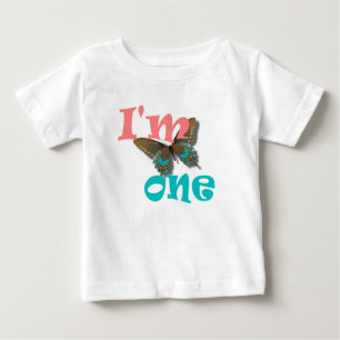 1st birthday I'm 1 butterfly t-shirt