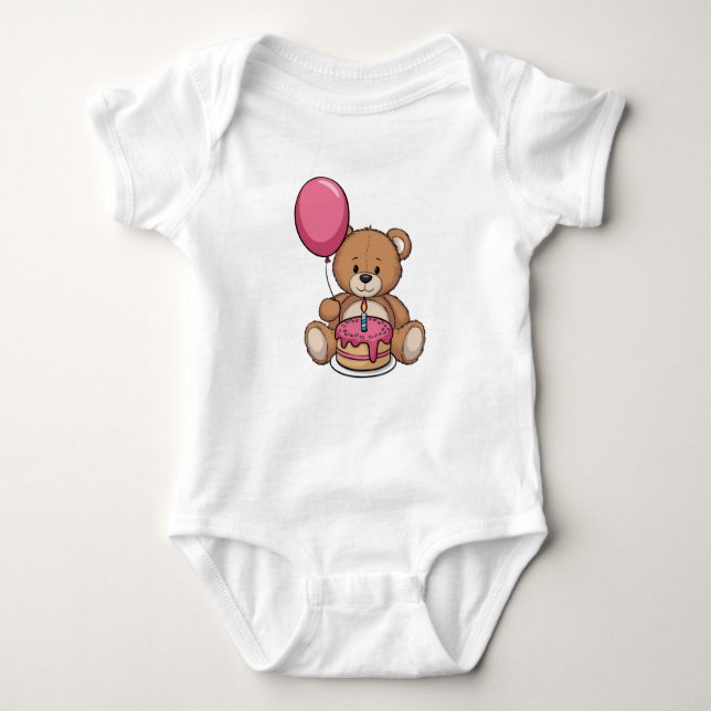 1st Birthday in minimal design Baby Bodysuit (Front)