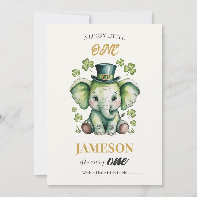 1st Birthday Invitation | Lucky St. Patrick's Day (Front)