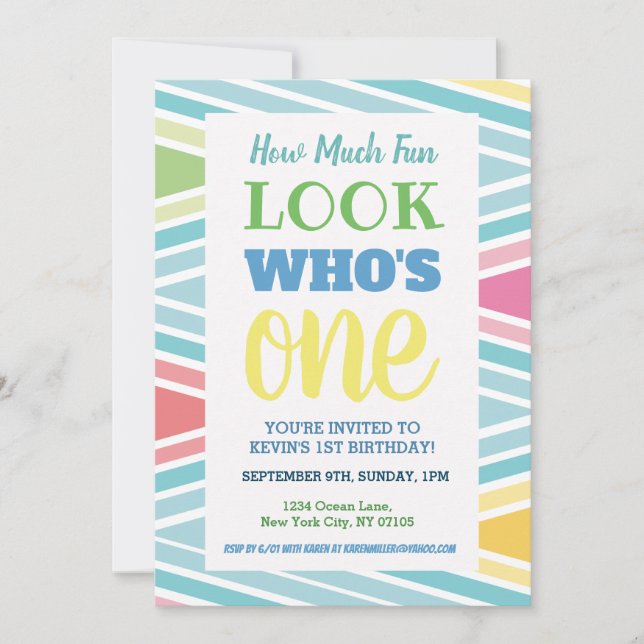 1st Birthday Invitation Sayings (Front)