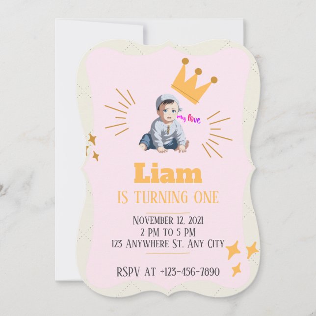 1st birthday invitations (Front)