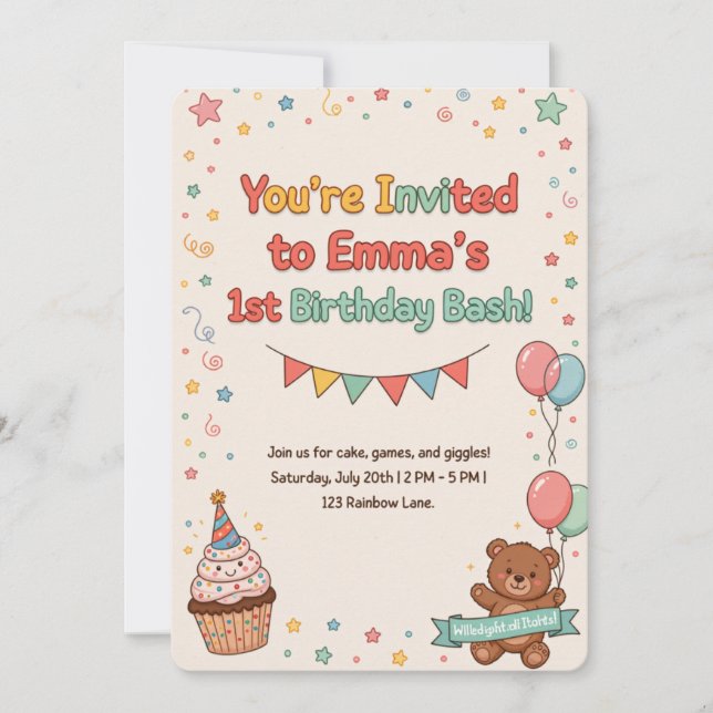  1st Birthday Invitations (Front)