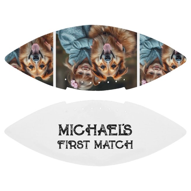 1st Birthday Keepsake Photograph Football (Panels)