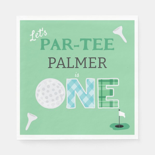 1st Birthday Let's Par-tee Golf Party Napkin (Front)