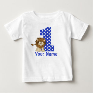 1st Birthday Lion Blue Personalized Shirt