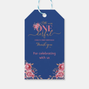 1ST BIRTHDAY LITTLE MISS ONDERFUL CARD GIFT TAGS