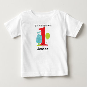 1st Birthday Little Monster Blue Baby T-Shirt