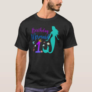 1st Birthday Mermaid Ocean 1 Years Old Magical Bda T-Shirt