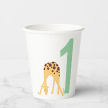 1st Birthday Modern Minimal Yellow Giraffe