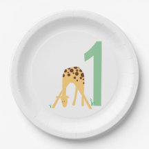 1st Birthday Modern Yellow Giraffe