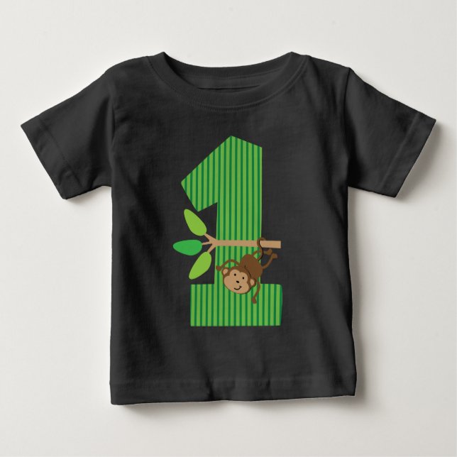 1st Birthday Monkey Number One T-shirt (Front)
