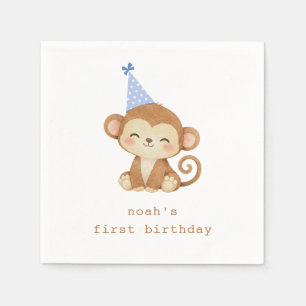 1st Birthday Monkey Paper Napkins