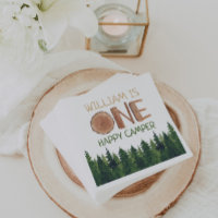 1st Birthday Name Rustic One Happy Camper