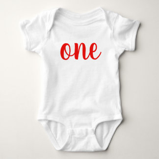 1st Birthday One Baby Bodysuit red