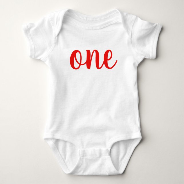 1st Birthday One Baby Bodysuit red (Front)