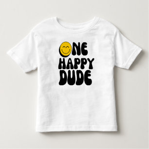 1st Birthday One Happy Dude Birthday Toddler T-Shirt