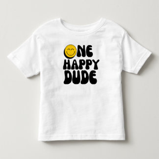 1st Birthday One Happy Dude Birthday Toddler T-Shirt
