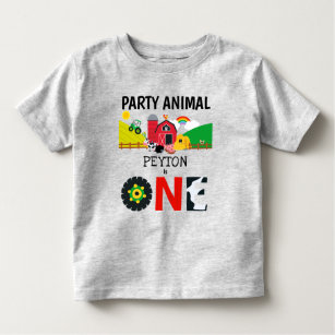 1st Birthday One Year Old Farm Party Animal Toddler T-Shirt