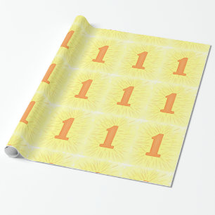 1st Birthday Orange Number One Wrapping Paper