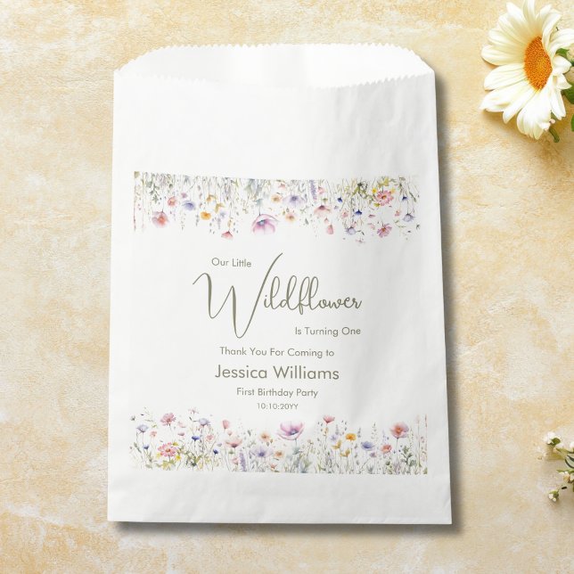 1st Birthday Our Little Wildflower Turning One  Favour Bag (Creator Uploaded)
