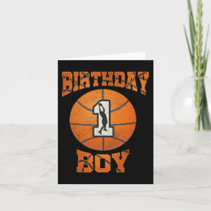 1st Birthday Outfit Boy Basketball First 1 Year Ol Card