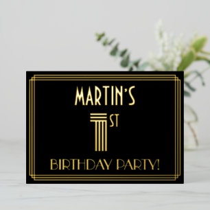 1st Birthday Party — Art Deco Style “1” + Name